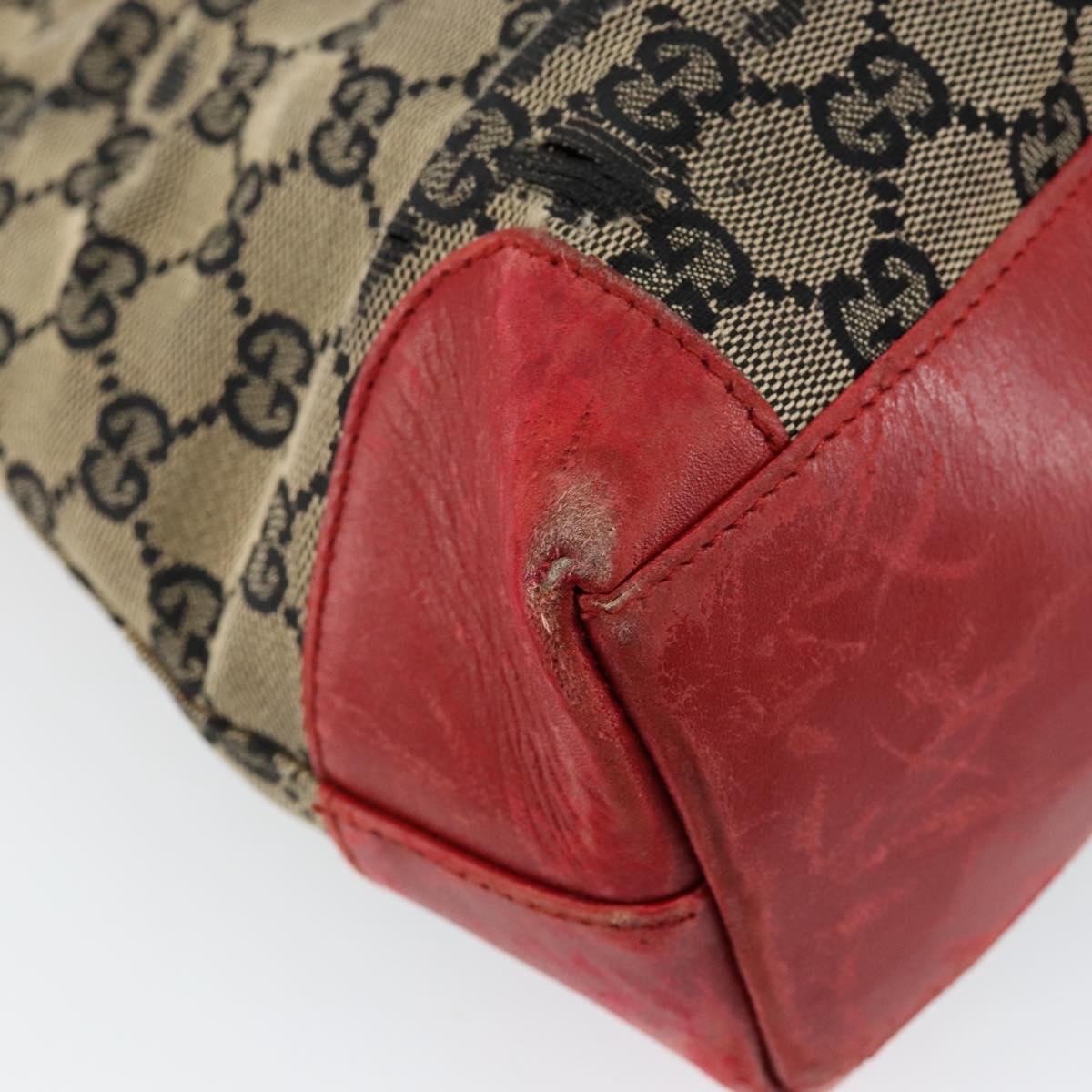 GUCCI GG Canvas Hand Bag Beige Gold 002 1119 Auth 146011