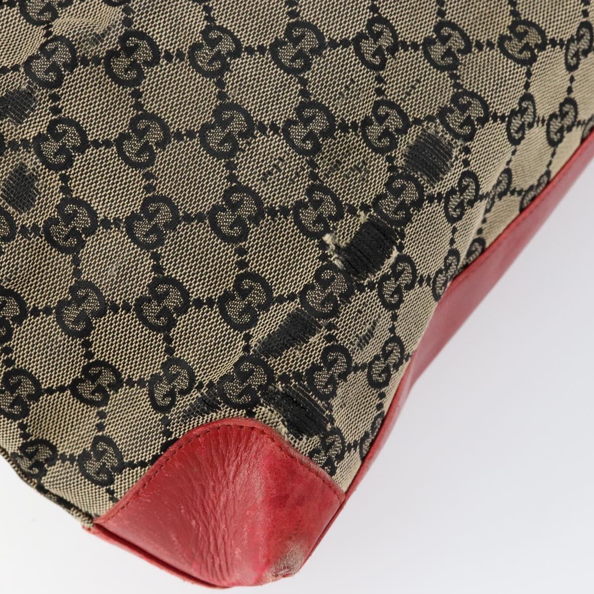 GUCCI GG Canvas Hand Bag Beige Gold 002 1119 Auth 146011