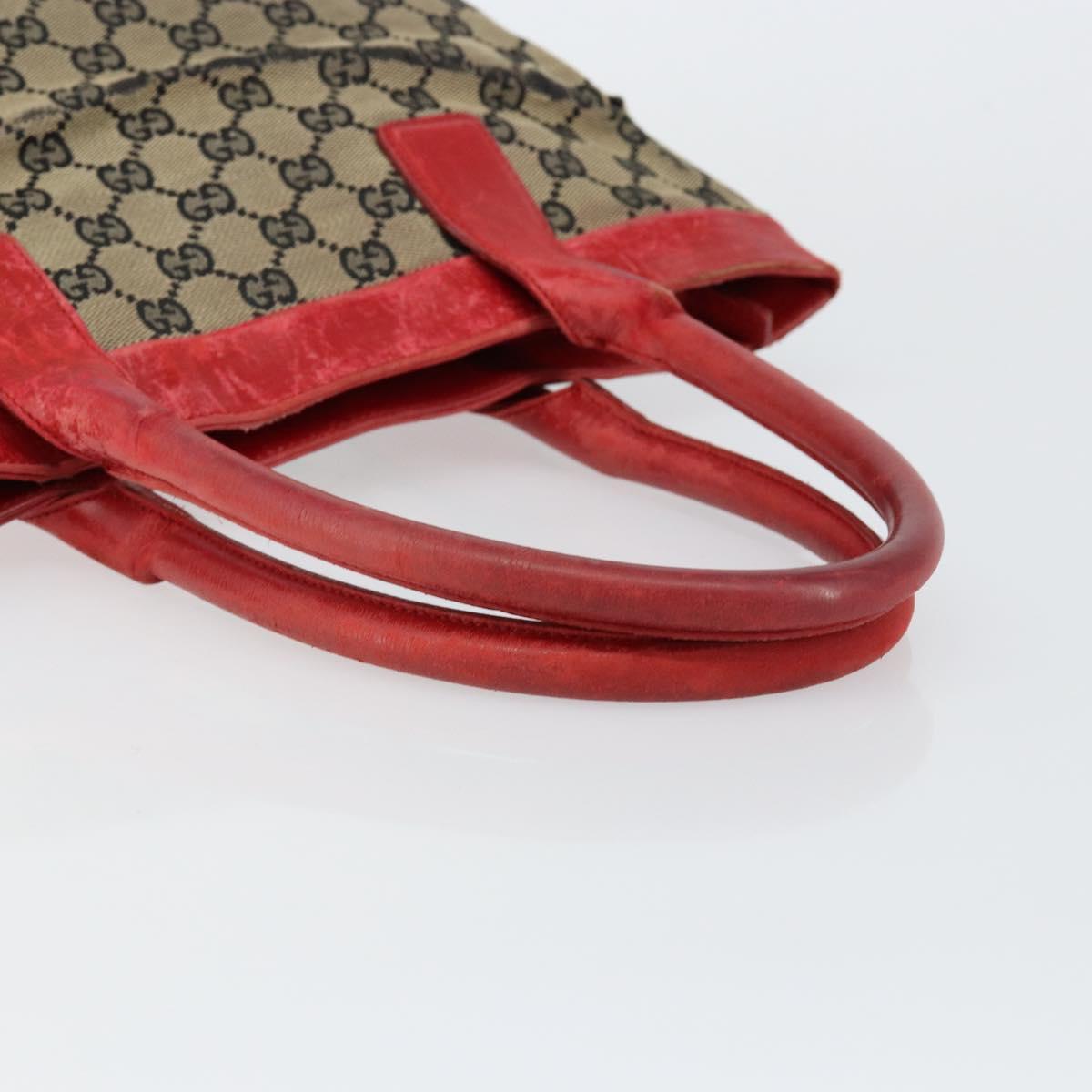 GUCCI GG Canvas Hand Bag Beige Gold 002 1119 Auth 146011