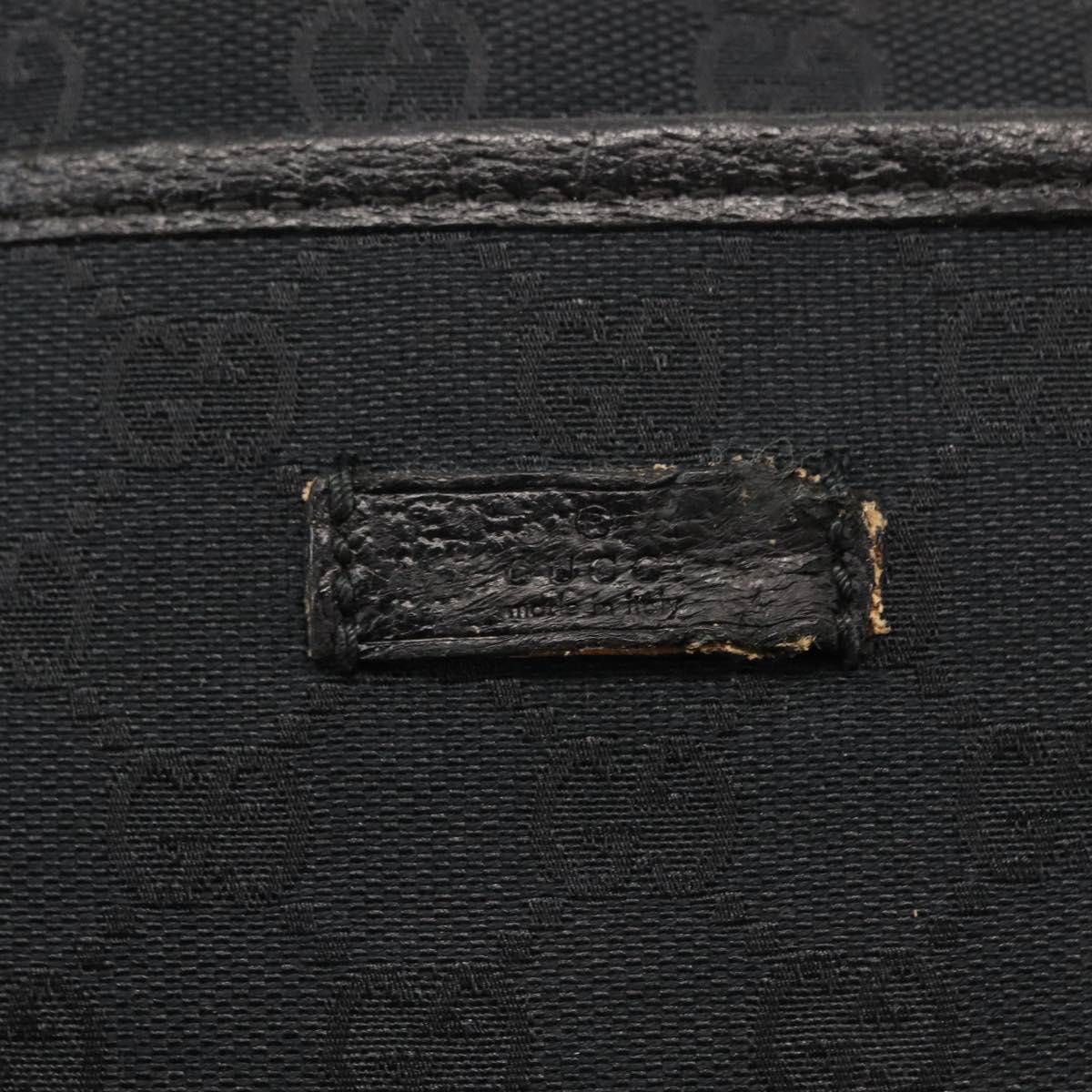 GUCCI GG Canvas Shoulder Bag Black Silver 122793 Auth 146012