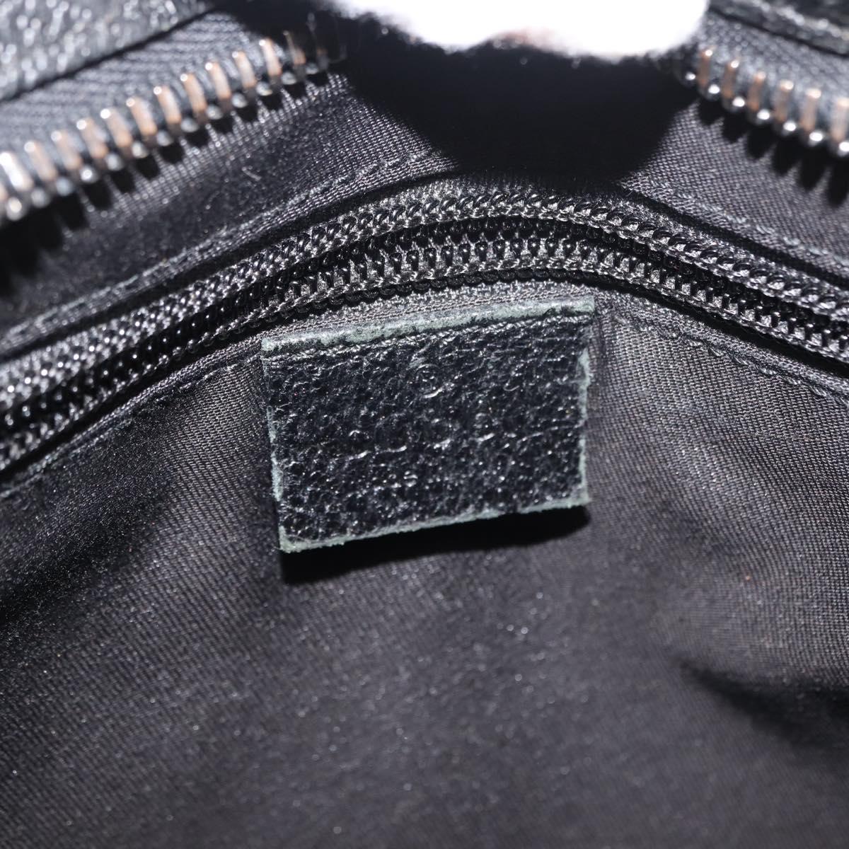 GUCCI GG Canvas Shoulder Bag Black Silver 122793 Auth 146012