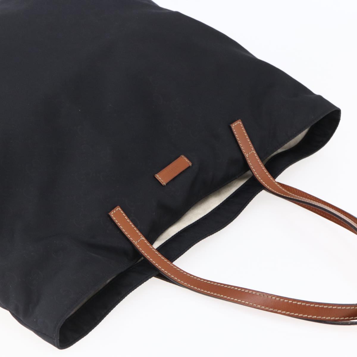 GUCCI GG Canvas Tote Bag Nylon Black 295252 Auth 146013