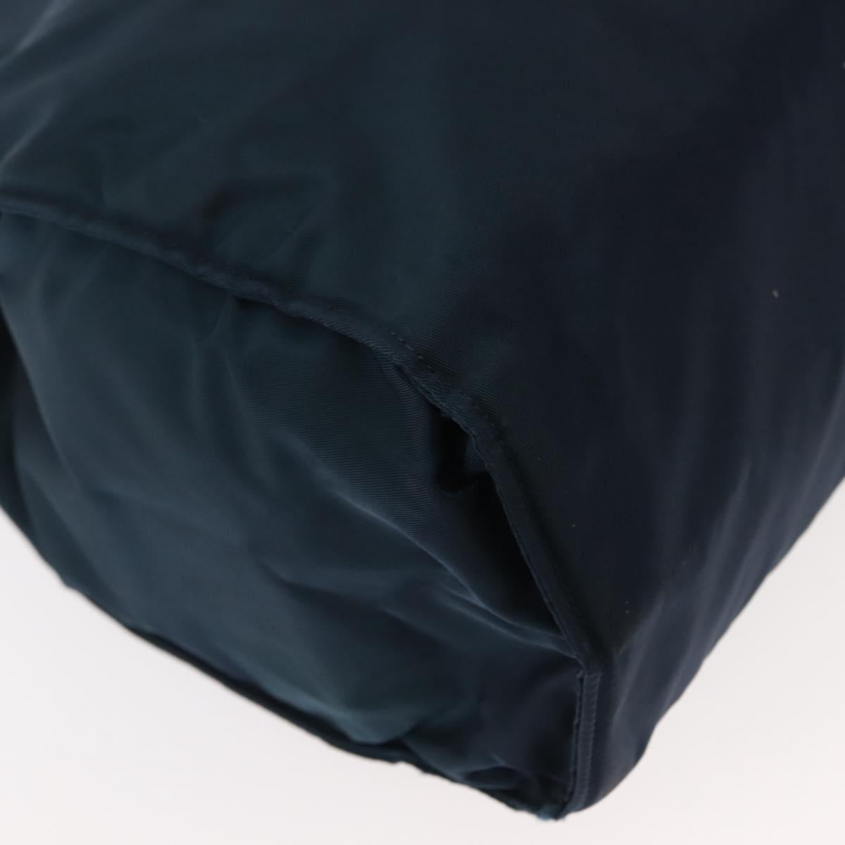 PRADA Hand Bag Nylon Blue Gold Auth 146014