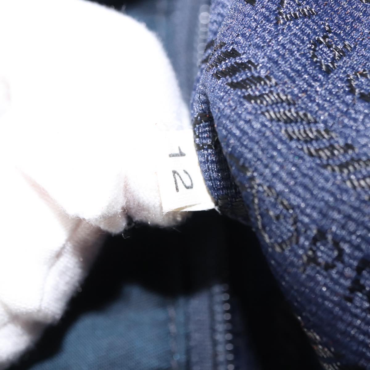 PRADA Hand Bag Nylon Blue Gold Auth 146014