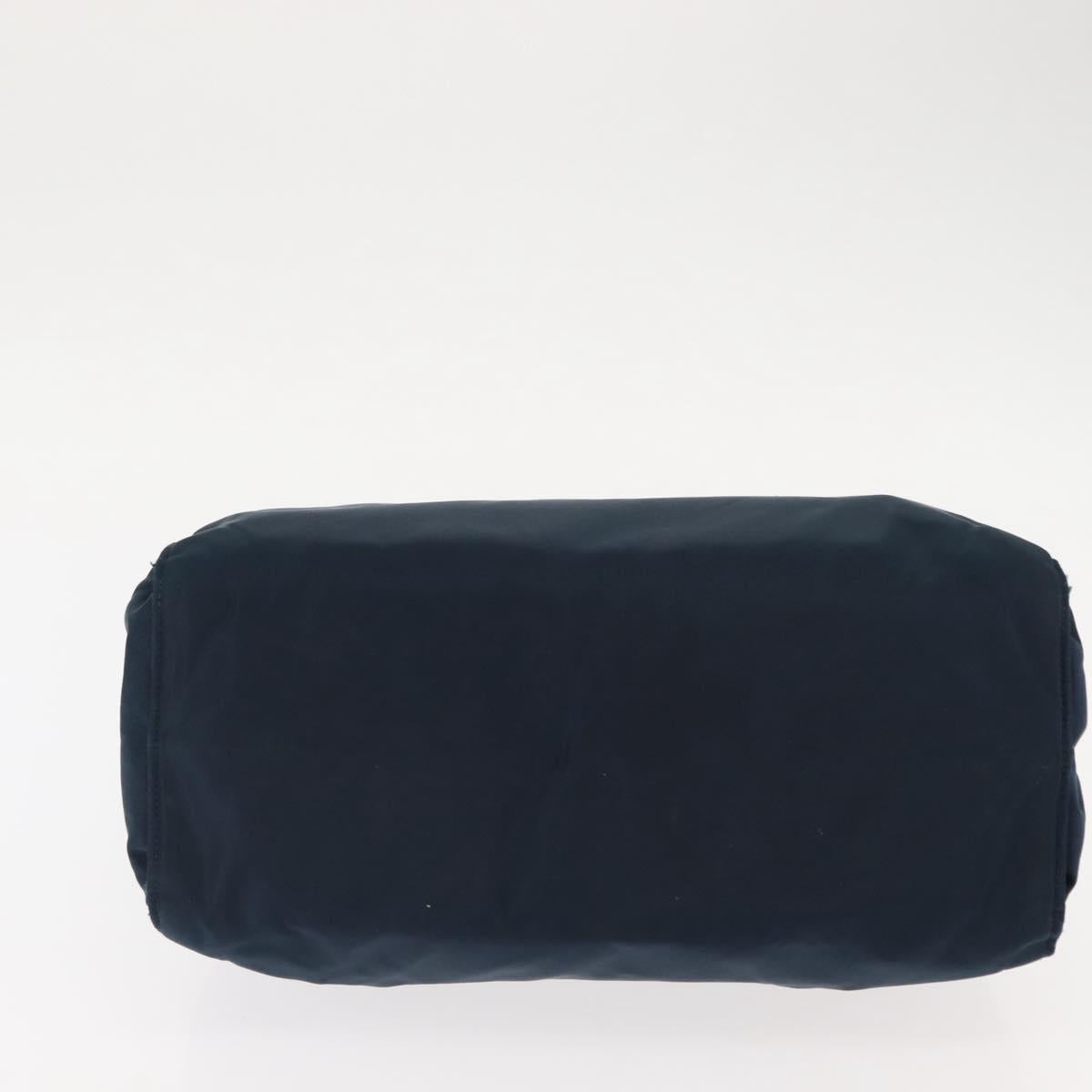 PRADA Hand Bag Nylon Blue Gold Auth 146014