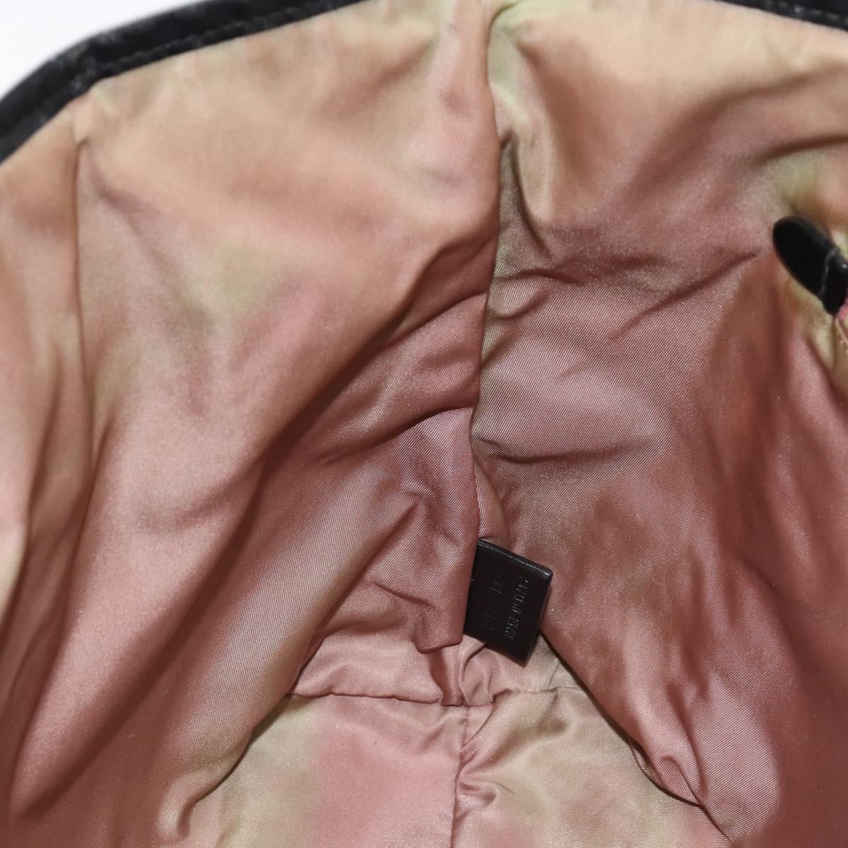 PRADA Tote Bag Nylon Black Gold Auth 146016