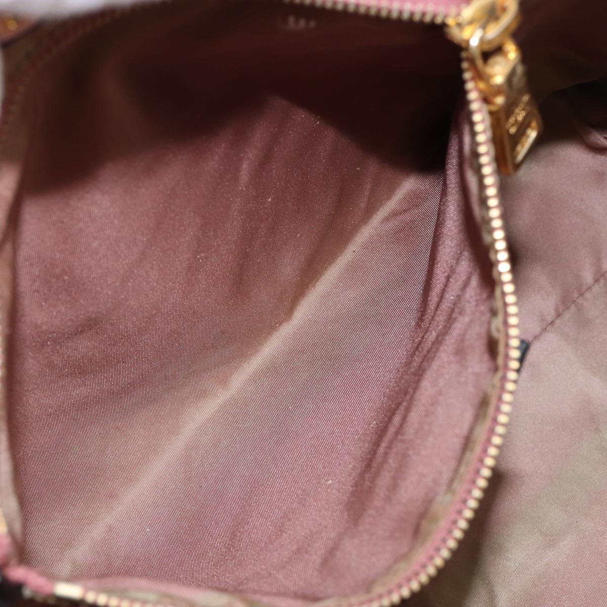 PRADA Tote Bag Nylon Black Gold Auth 146016