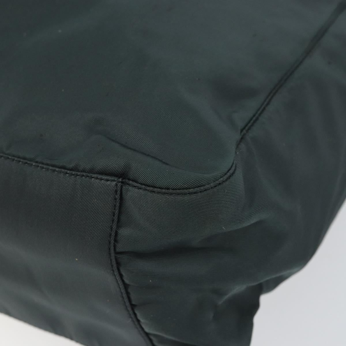 PRADA Tote Bag Nylon Green Silver Auth 146019