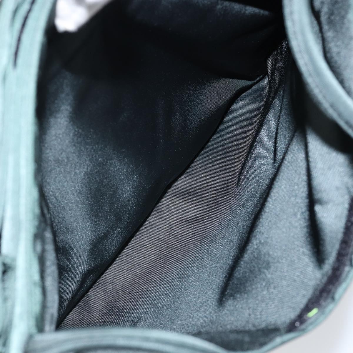 PRADA Tote Bag Nylon Green Silver Auth 146019