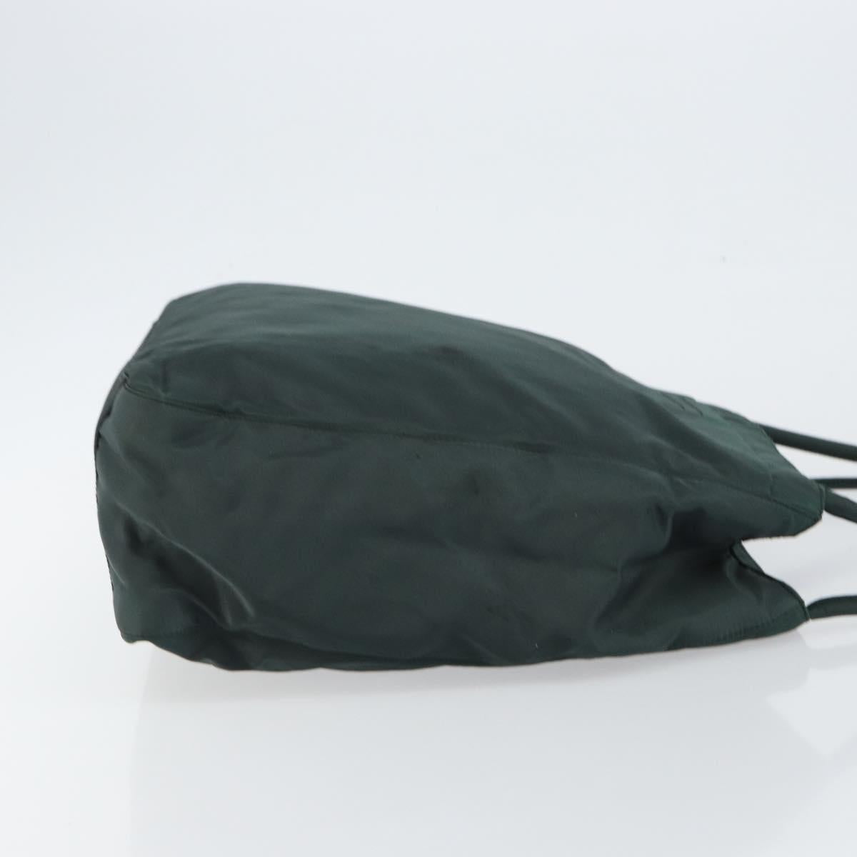 PRADA Tote Bag Nylon Green Silver Auth 146019