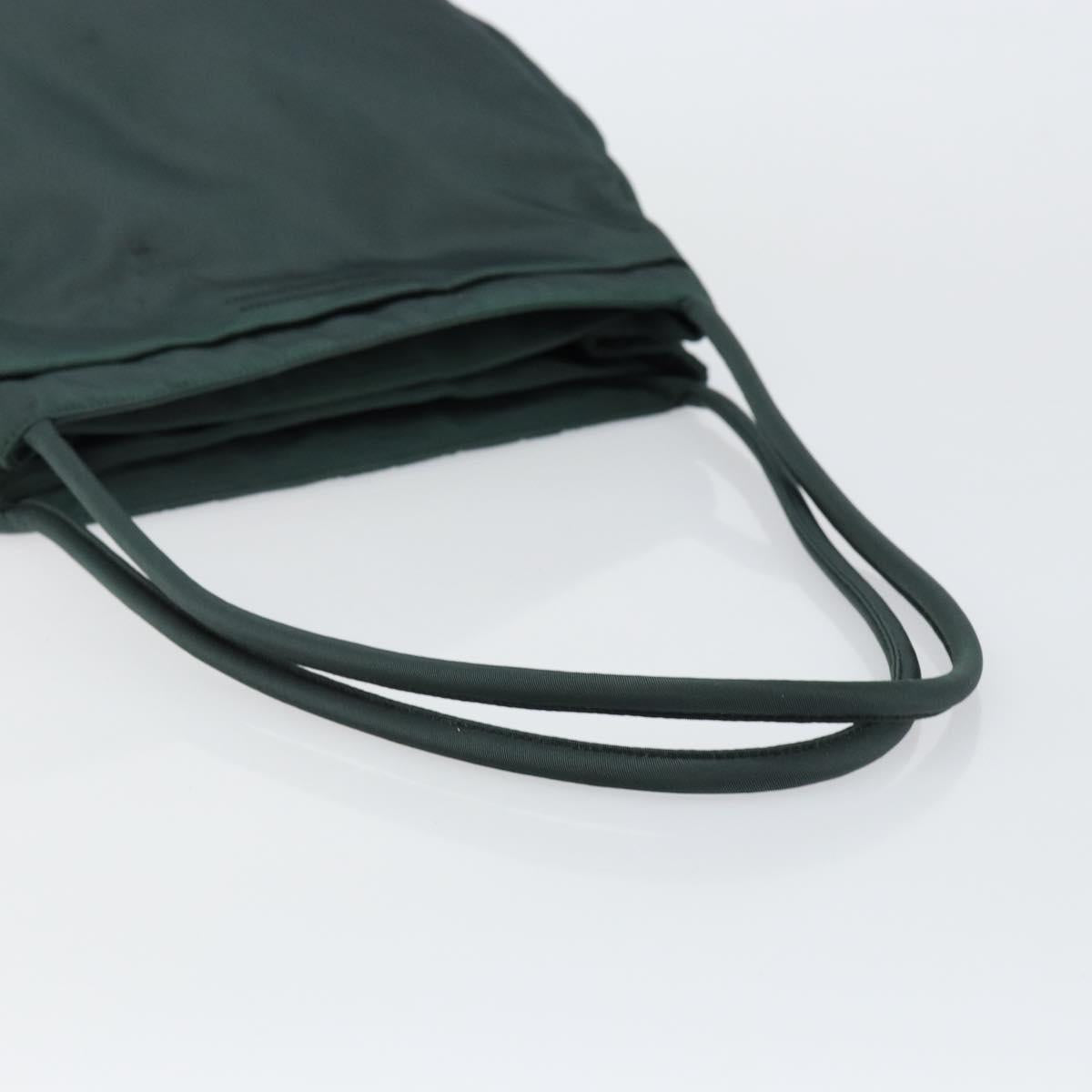 PRADA Tote Bag Nylon Green Silver Auth 146019