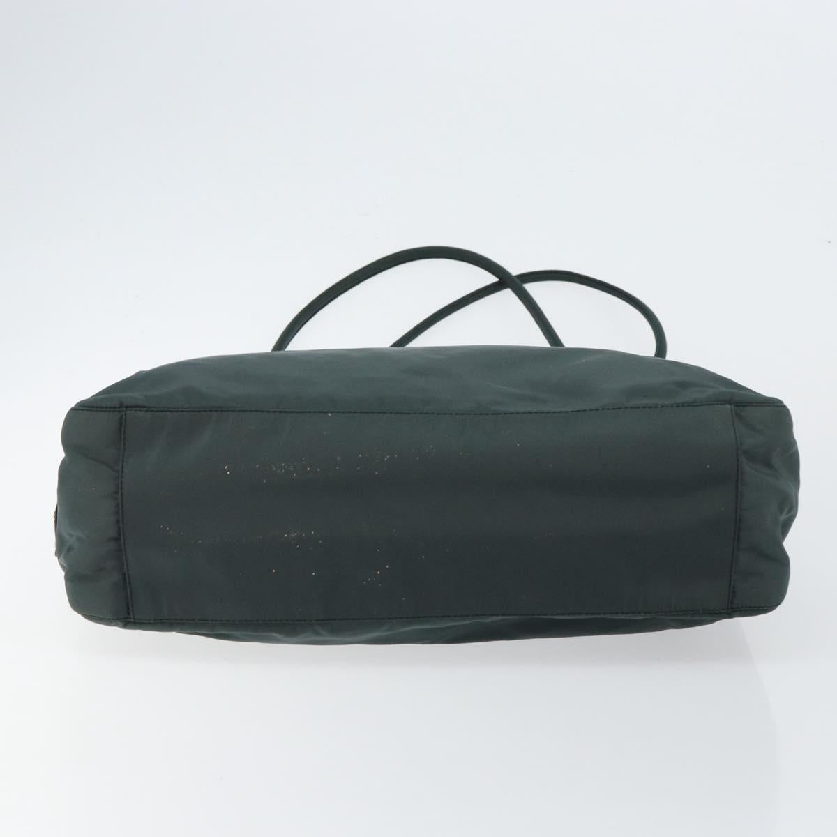 PRADA Tote Bag Nylon Green Silver Auth 146019