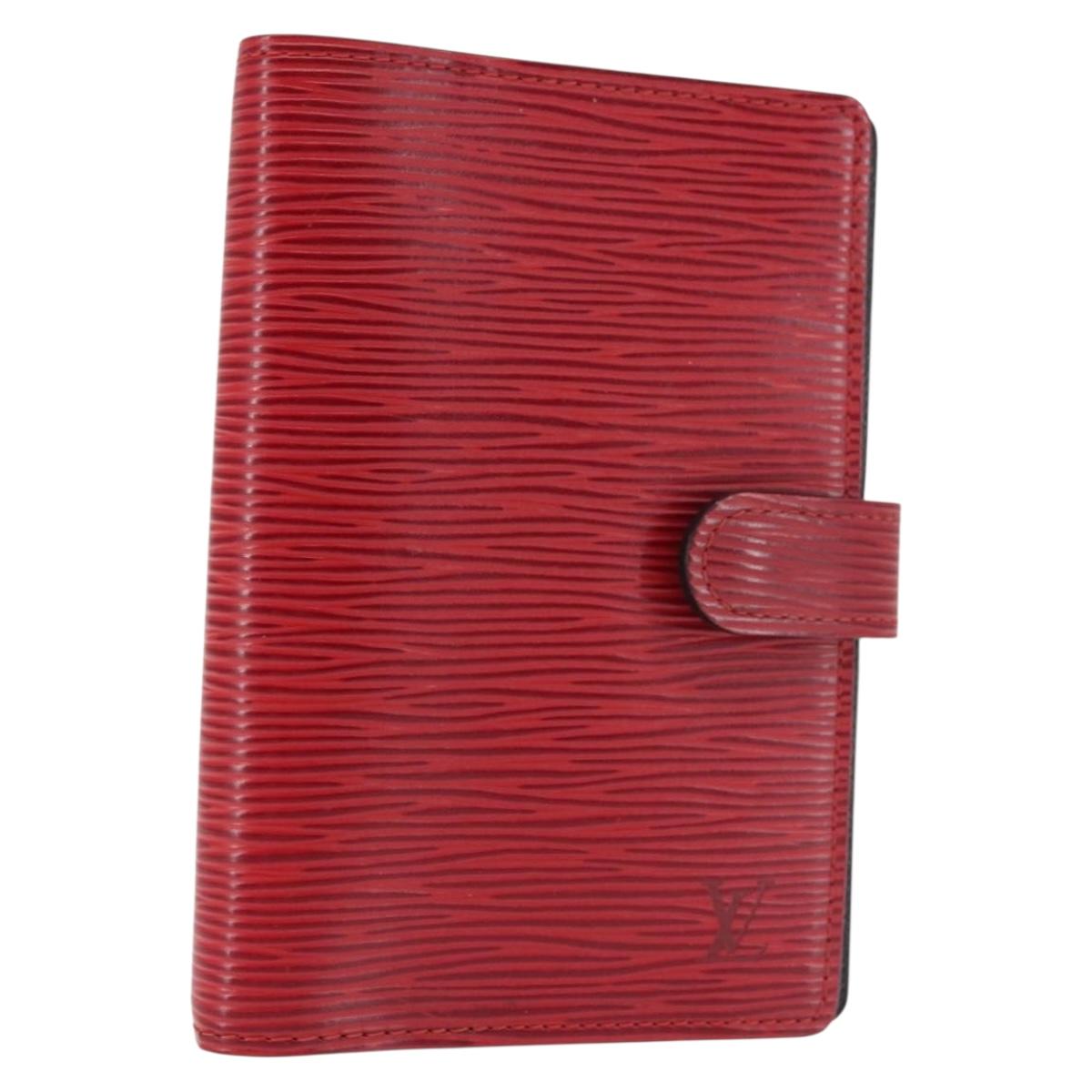 LOUIS VUITTON Epi Agenda PM Day Planner Cover Red R20057 LV Auth 146024