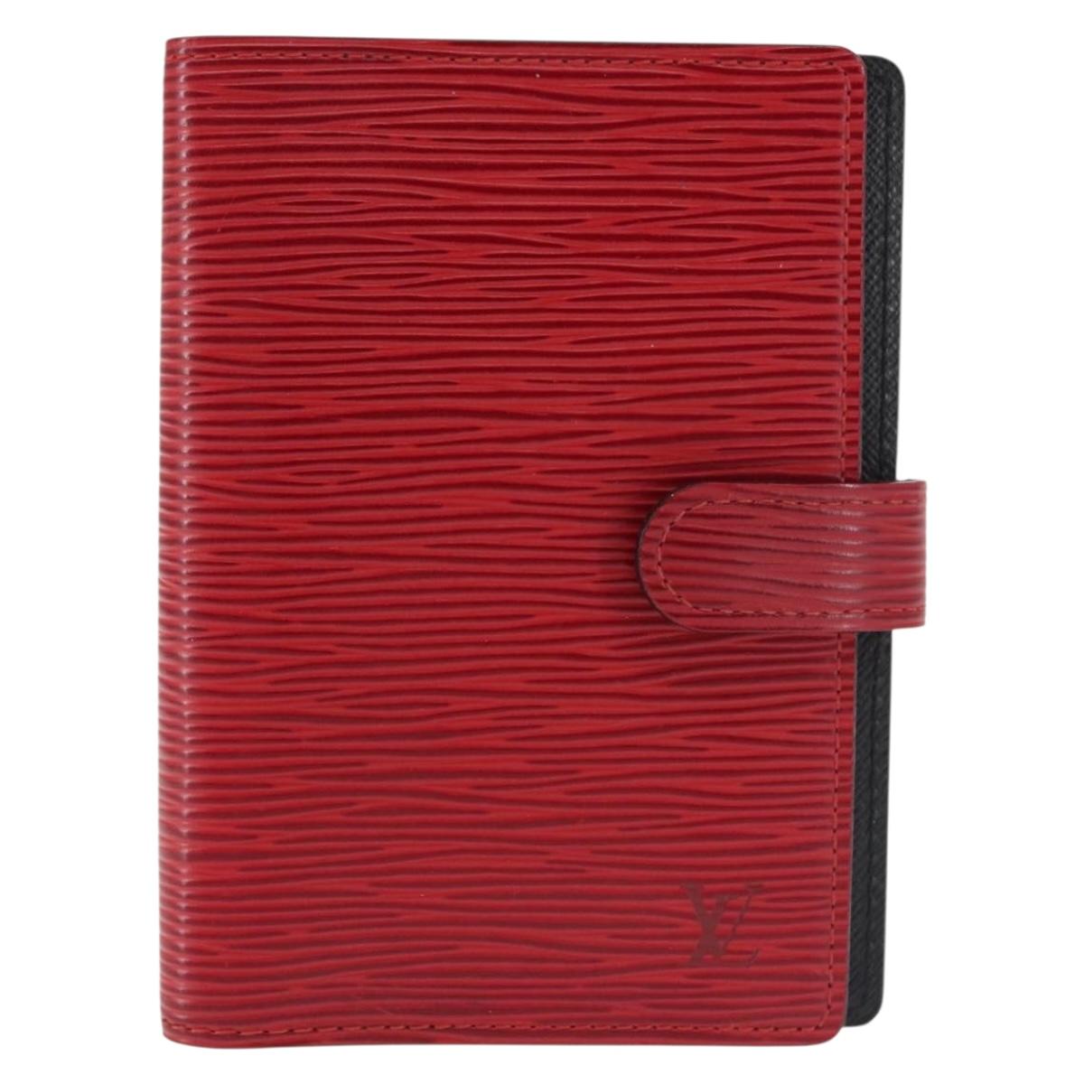 LOUIS VUITTON Epi Agenda PM Day Planner Cover Red R20057 LV Auth 146024
