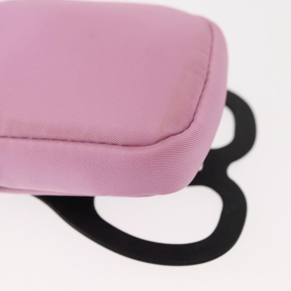 PRADA Neck Strap Phone Holder Bag Nylon Pink Auth 146040