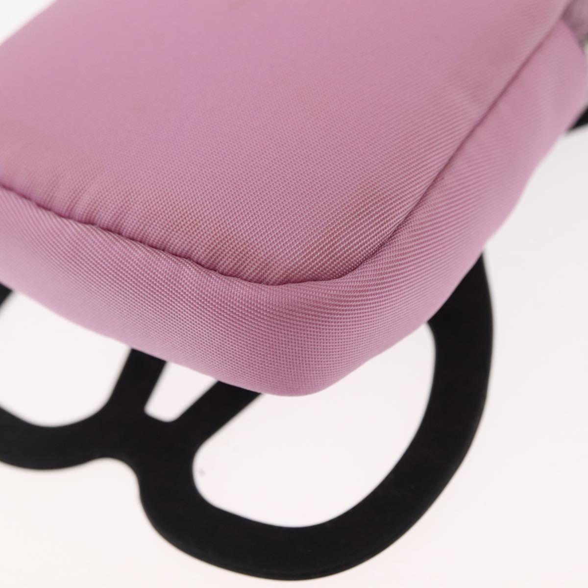PRADA Neck Strap Phone Holder Bag Nylon Pink Auth 146040