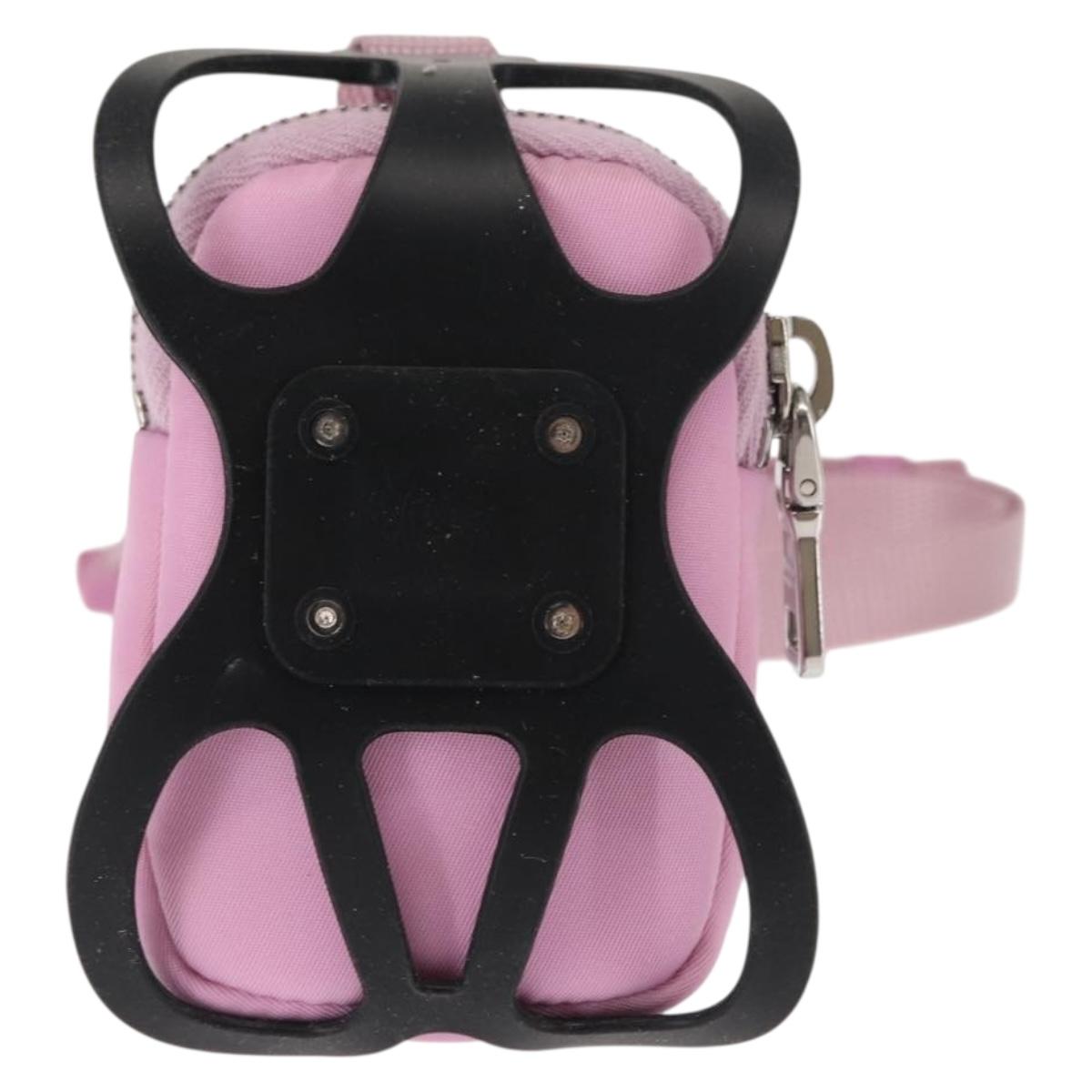 PRADA Neck Strap Phone Holder Bag Nylon Pink Auth 146040