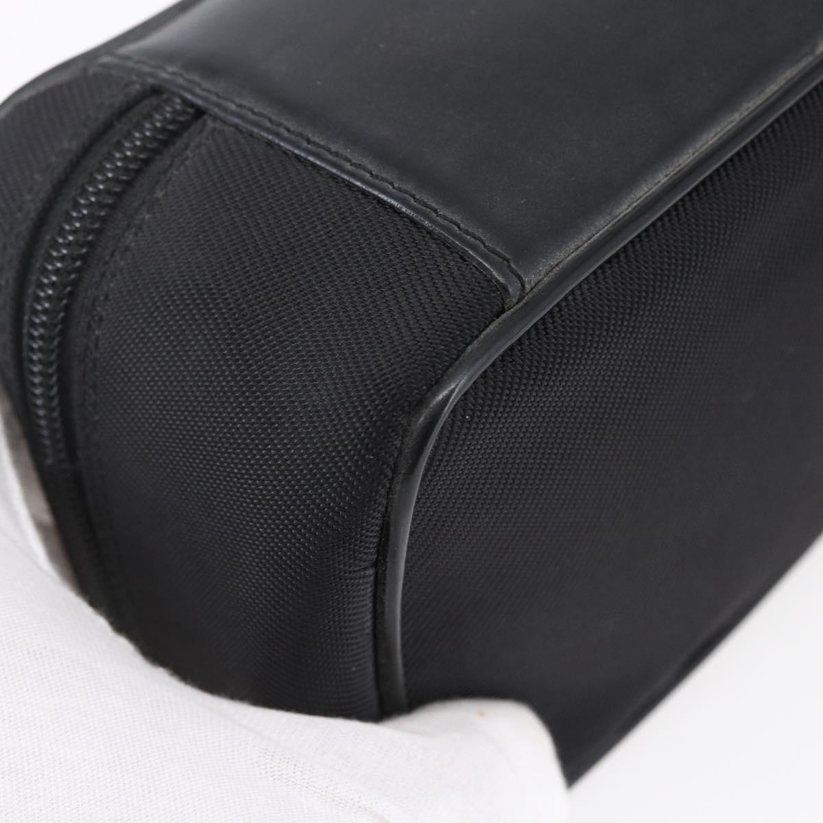 GUCCI Bamboo Vanity Hand Bag Nylon Black Silver 032 1956 0151 Auth 146043