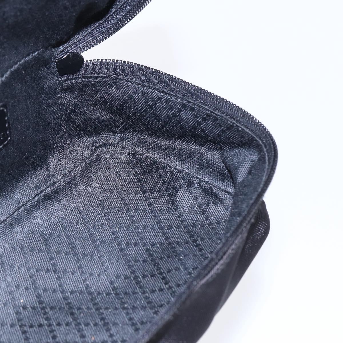 GUCCI Bamboo Vanity Hand Bag Nylon Black Silver 032 1956 0151 Auth 146043