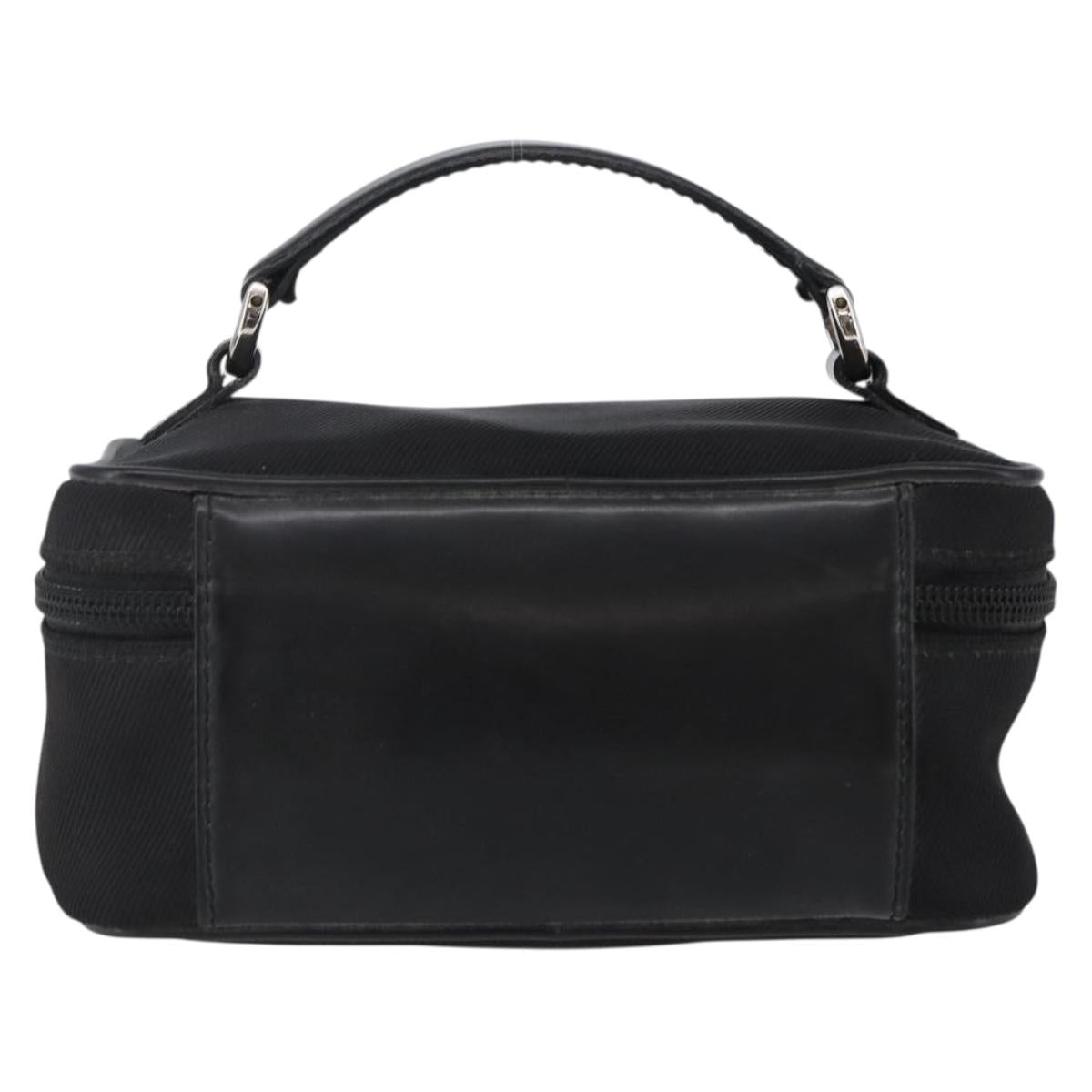GUCCI Bamboo Vanity Hand Bag Nylon Black Silver 032 1956 0151 Auth 146043