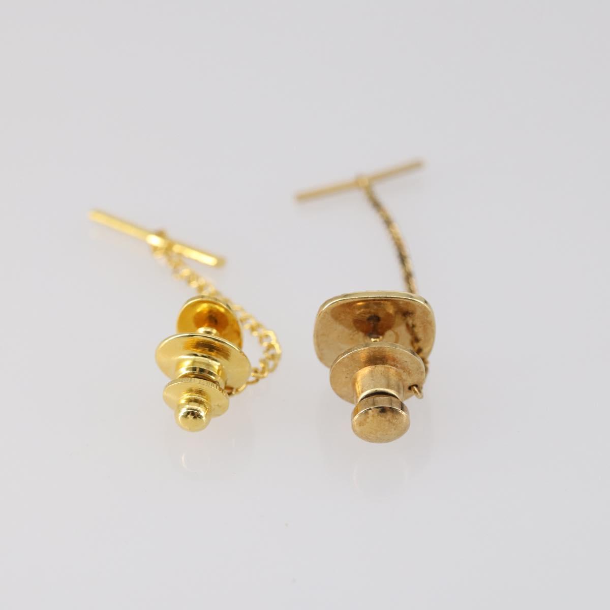 Christian Dior Nek Tie Pin Titanic metal 2Set Gold Tone Auth 146044