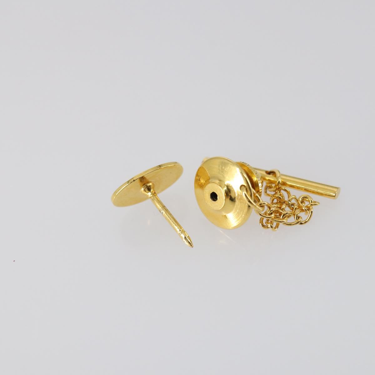 Christian Dior Nek Tie Pin Titanic metal 2Set Gold Tone Auth 146044