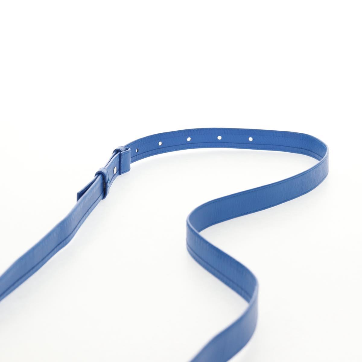 BOTTEGA VENETA MAXI INTRECCIATO Cassette Shoulder Bag Leather Blue Auth 146045V