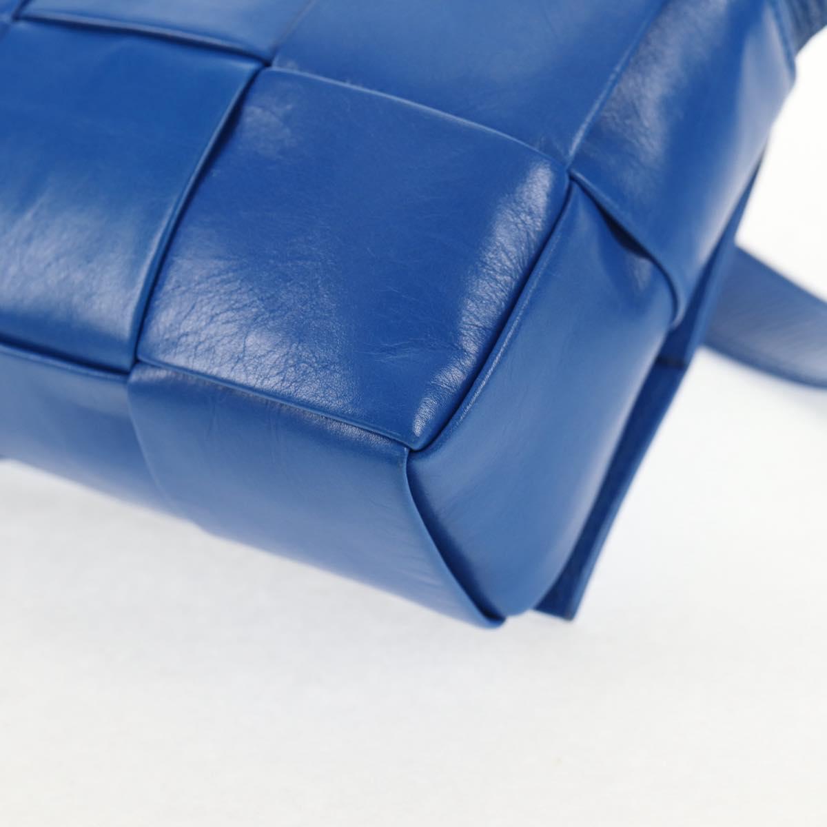 BOTTEGA VENETA MAXI INTRECCIATO Cassette Shoulder Bag Leather Blue Auth 146045V