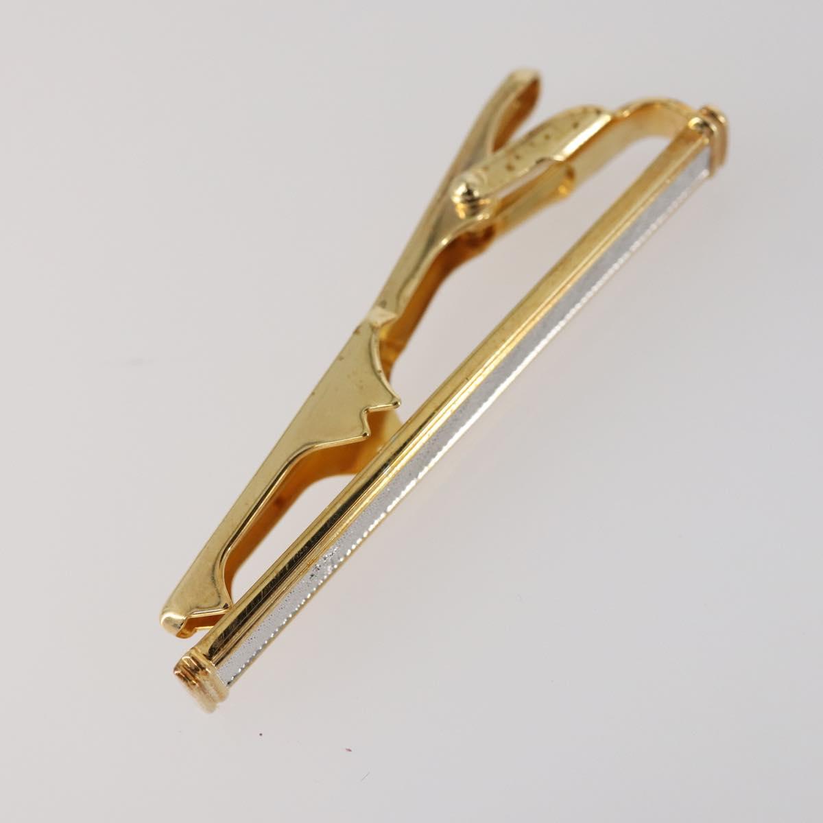 Christian Dior Nek Tie Pin Cuffs metal 2Set Gold Tone Auth 146046