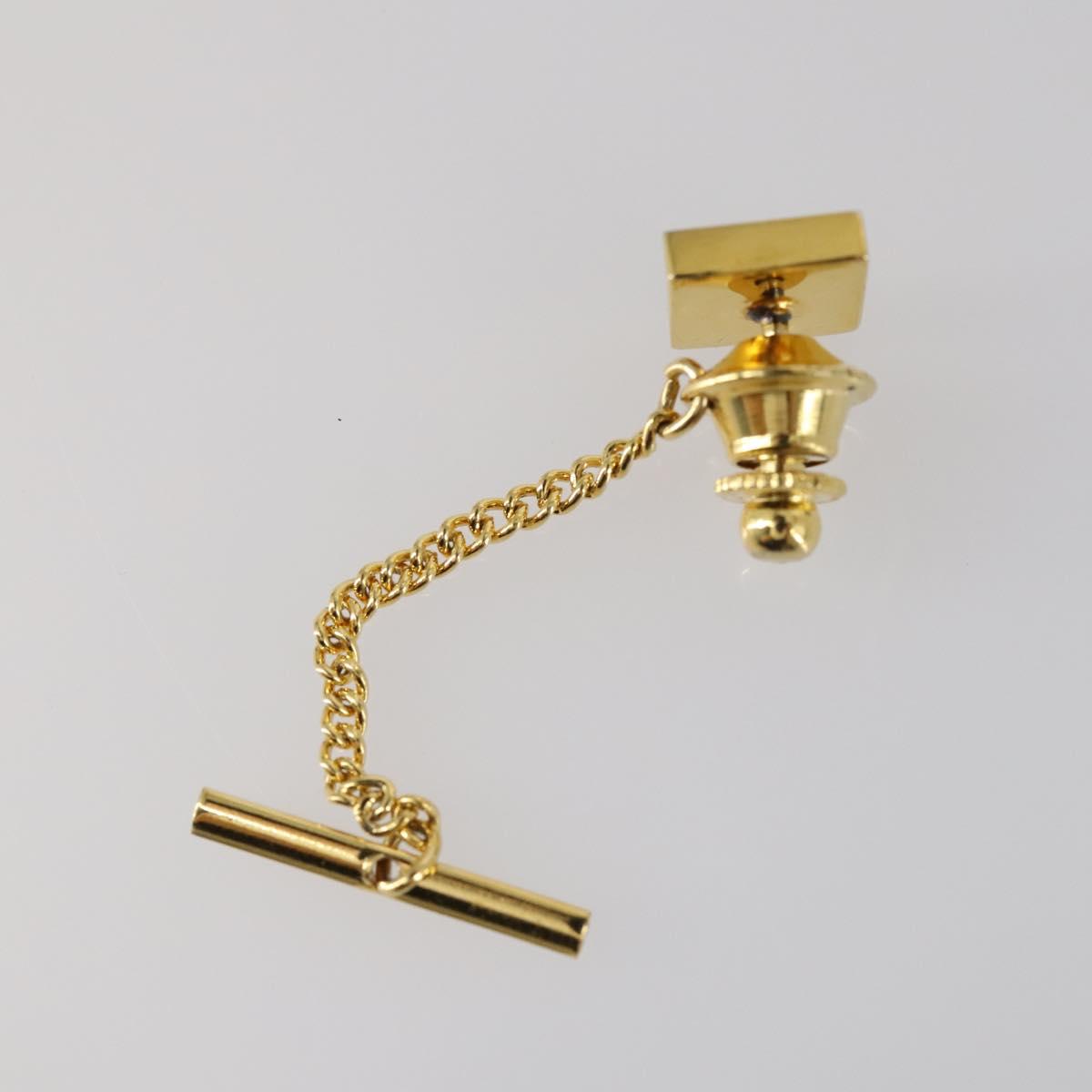 Christian Dior Nek Tie Pin Cuffs metal 2Set Gold Tone Auth 146046