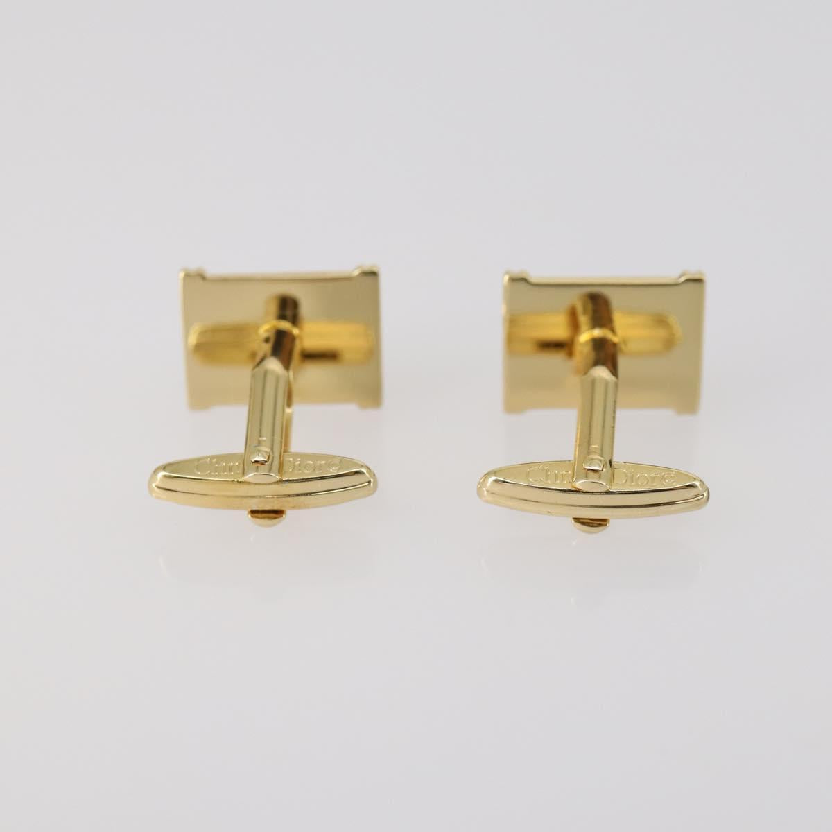 Christian Dior Nek Tie Pin Cuffs metal 2Set Gold Tone Auth 146046