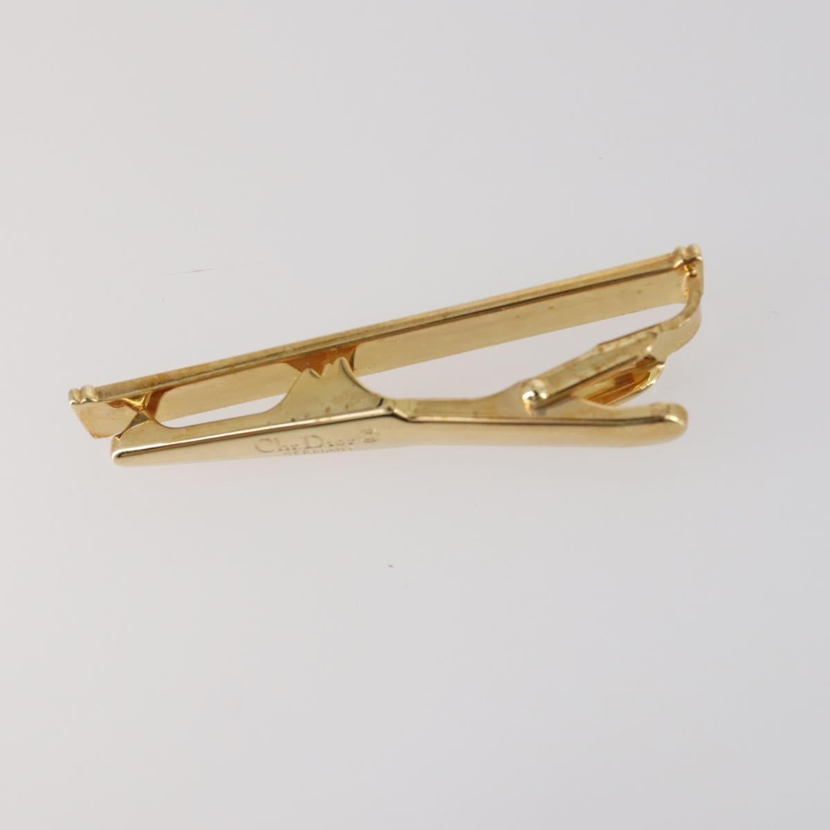 Christian Dior Nek Tie Pin Cuffs metal 2Set Gold Tone Auth 146046
