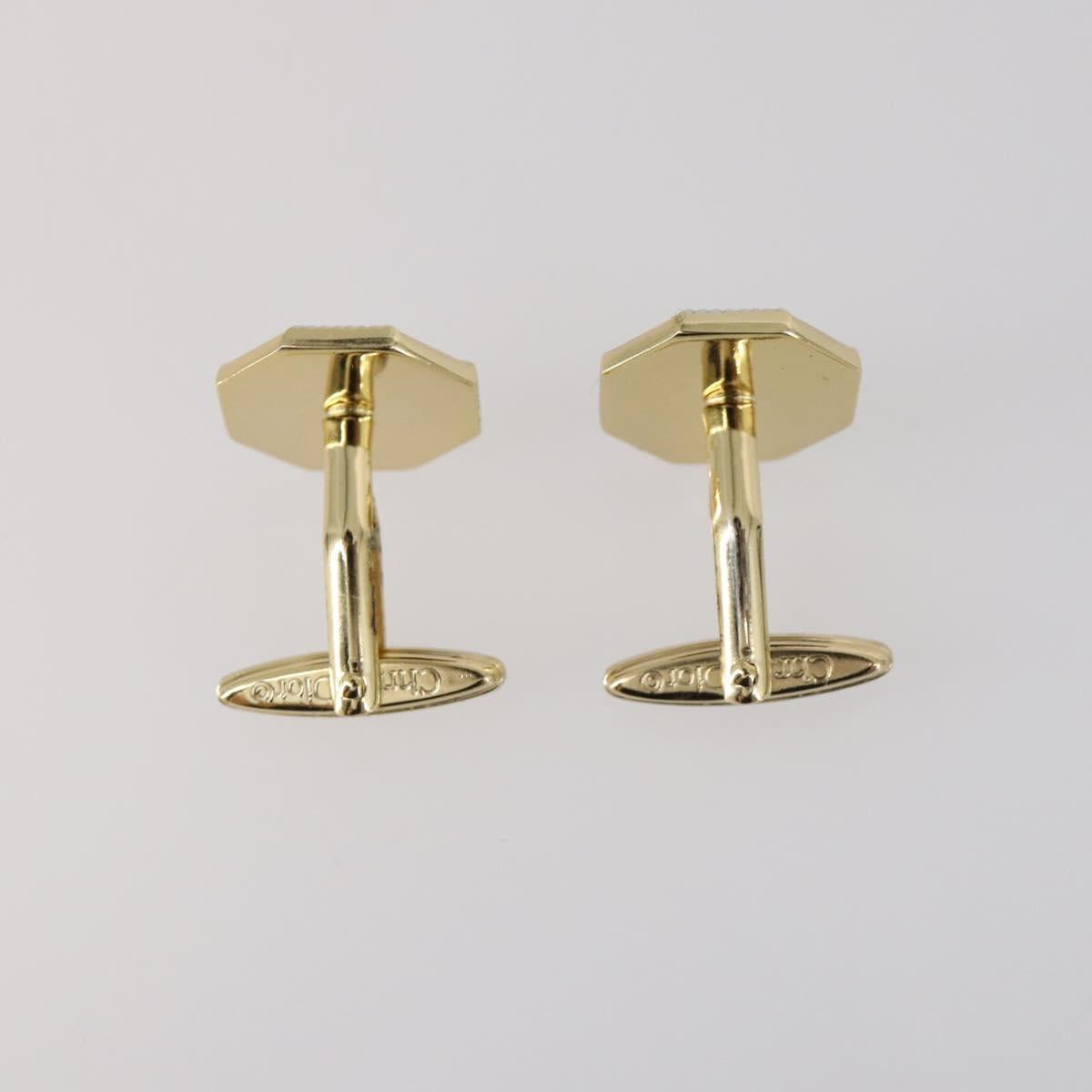 Christian Dior Nek Tie Pin Cuffs metal 2Set Gold Tone Auth 146047