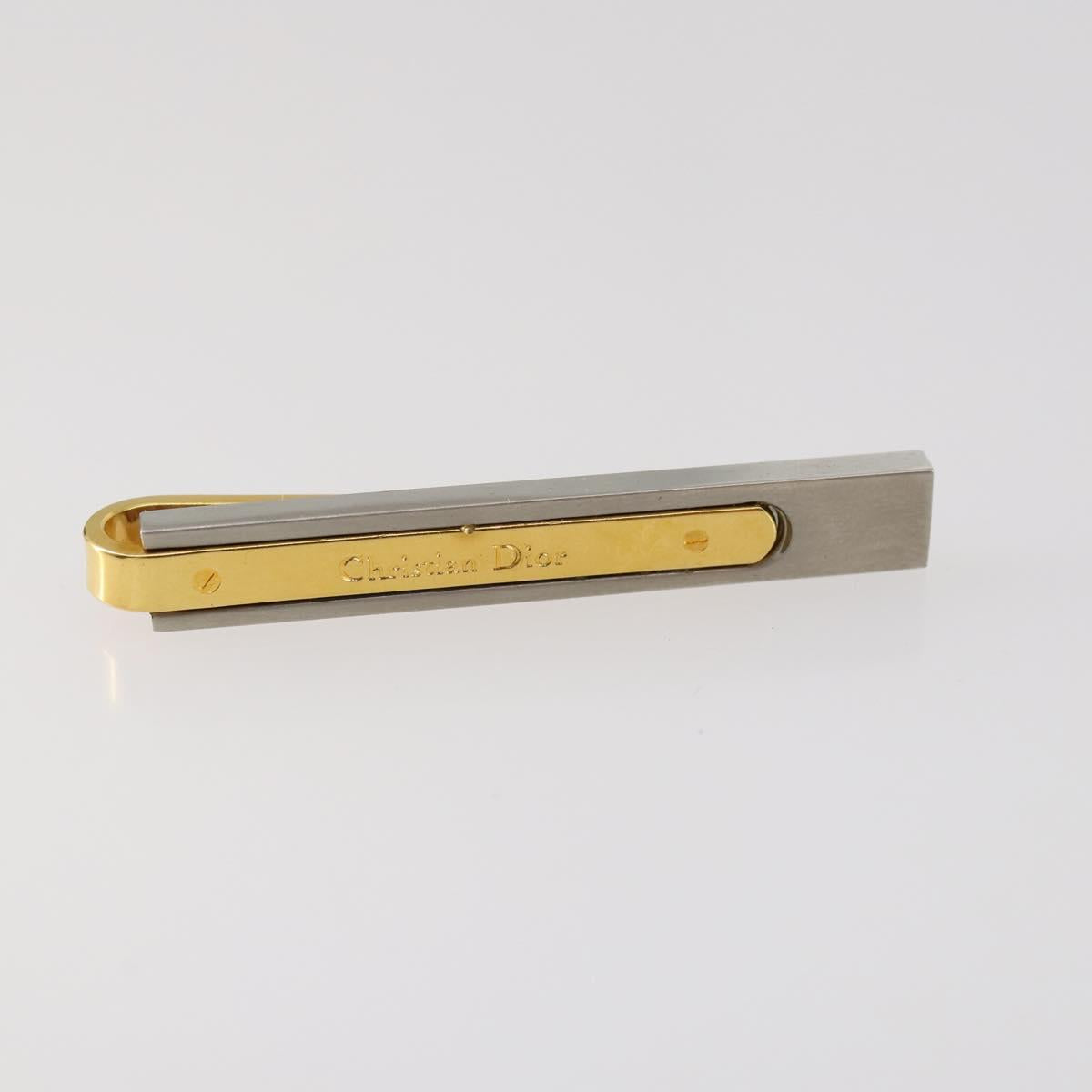 Christian Dior Nek Tie Pin Cuffs metal 2Set Gold Tone Auth 146047