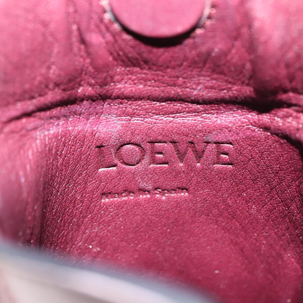 LOEWE Anagram Phone Shoulder Pouch Leather Gold Pink Orange Auth 146048