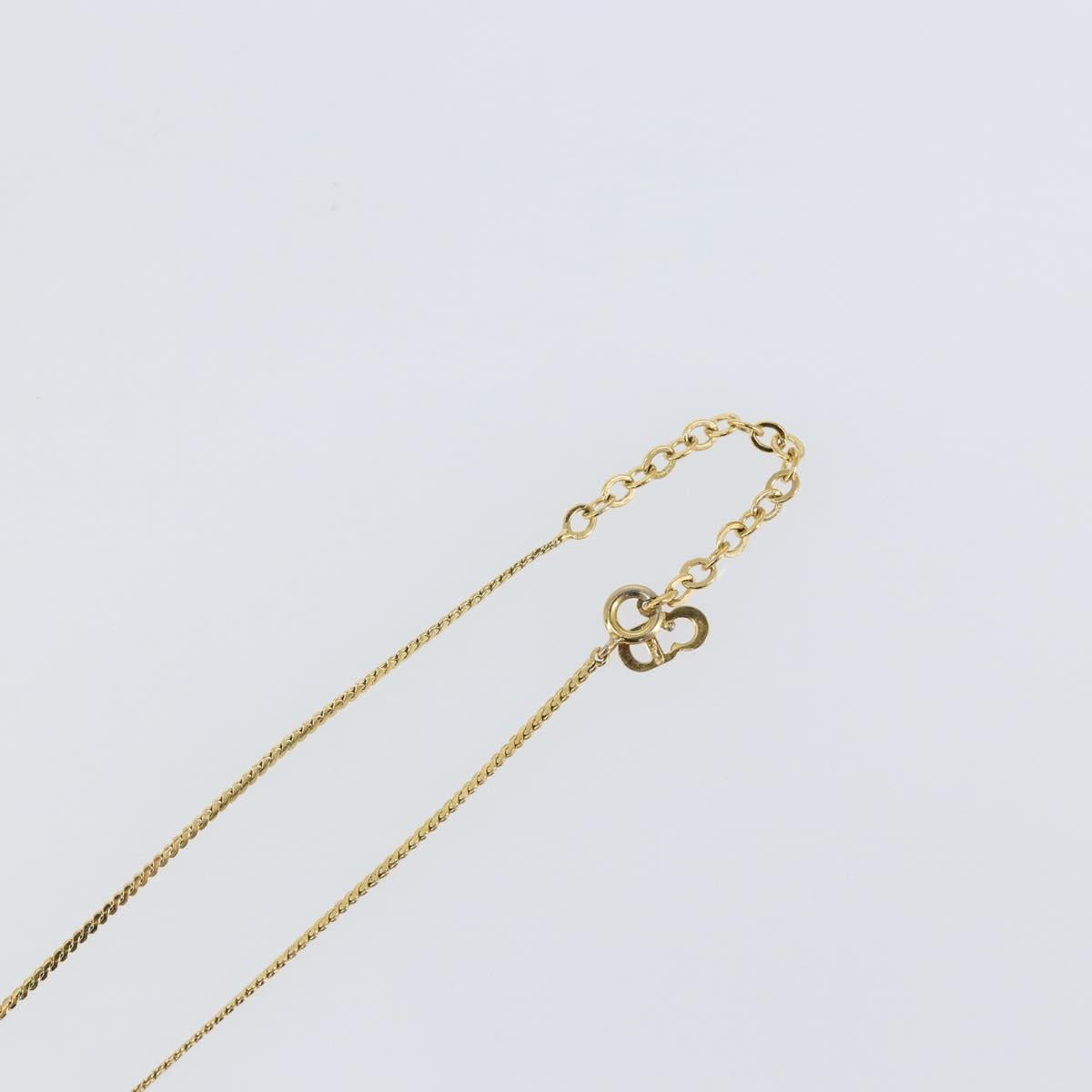 Christian Dior Rhinestone CD Logo Necklace metal Gold Tone Auth 146052