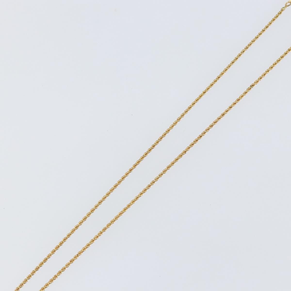 Christian Dior Rope Circle CD Logo Necklace metal Gold Tone Auth 146053