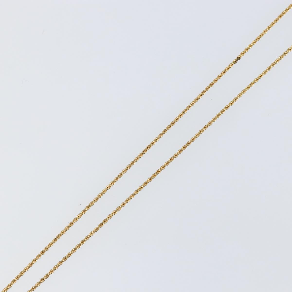 Christian Dior Rope Circle CD Logo Necklace metal Gold Tone Auth 146053