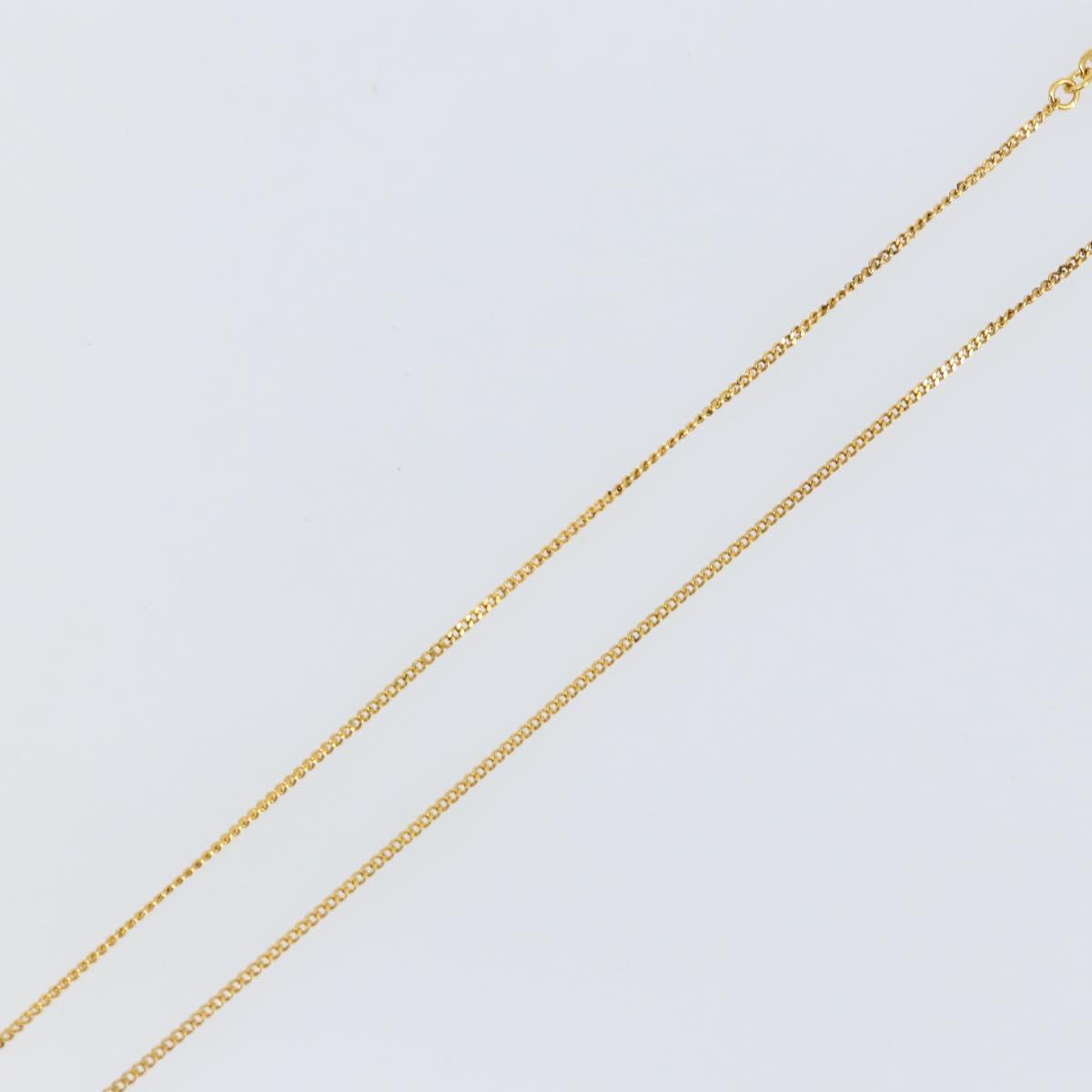 Christian Dior Rhinestone Teardrop CD logo Necklace metal Gold Tone Auth 146057