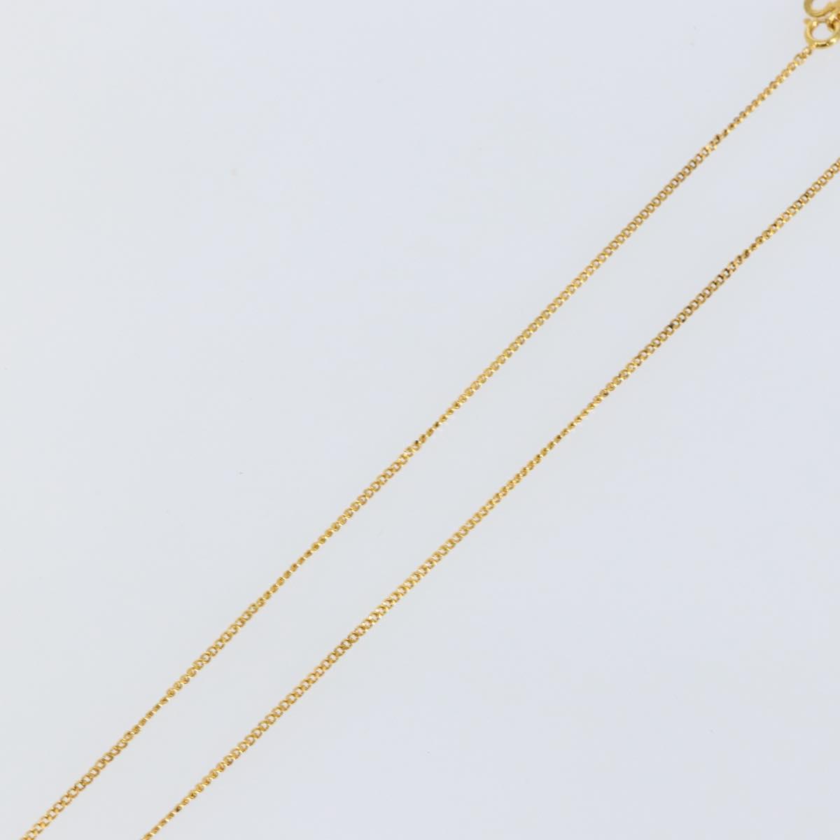 Christian Dior Rhinestone Teardrop CD logo Necklace metal Gold Tone Auth 146057