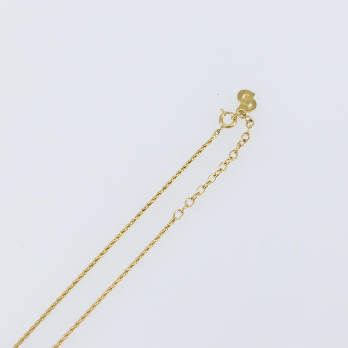 Christian Dior Rope Circle CD Logo Necklace metal Gold Tone Auth 146058