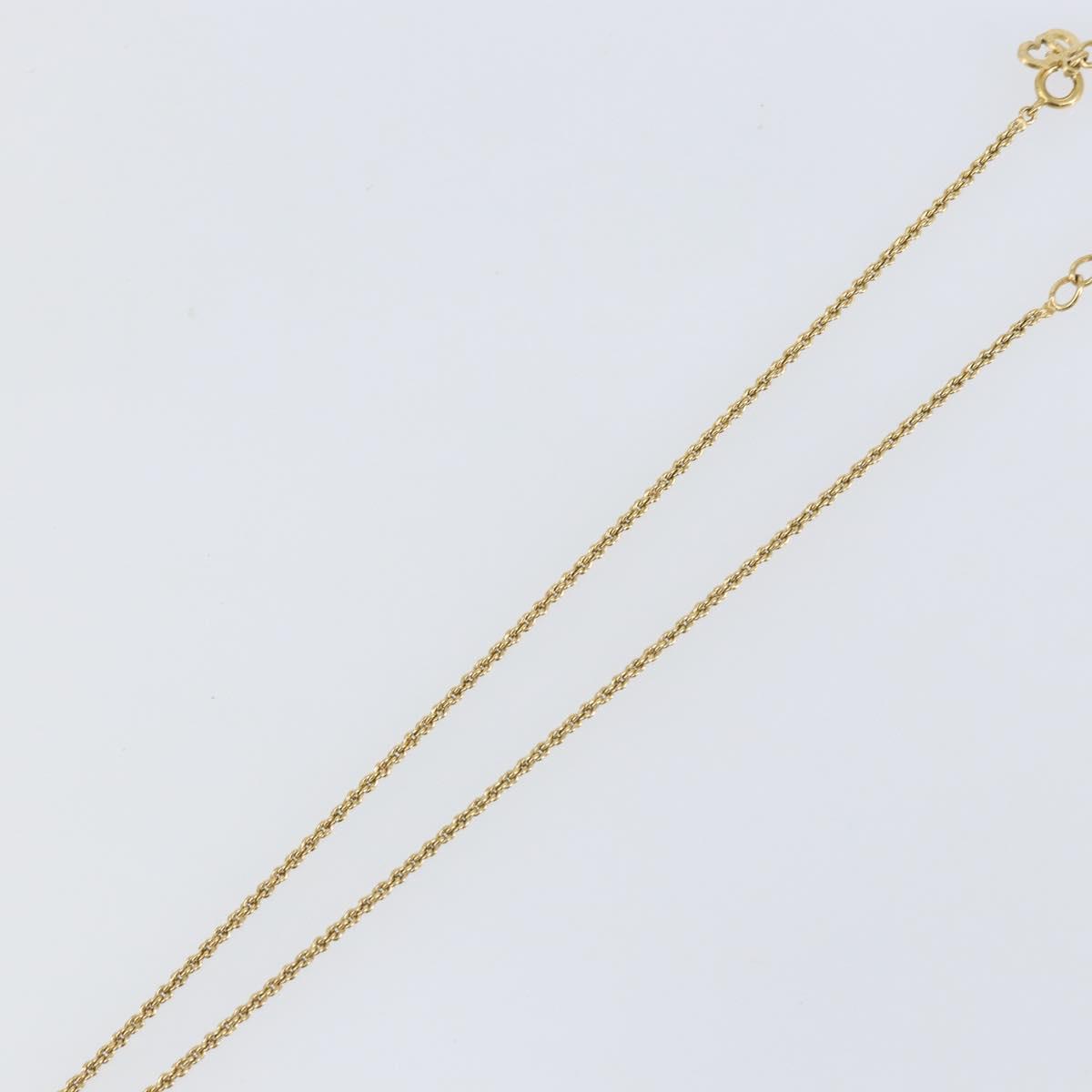 Christian Dior Circle Necklace metal Gold Tone Auth 146059