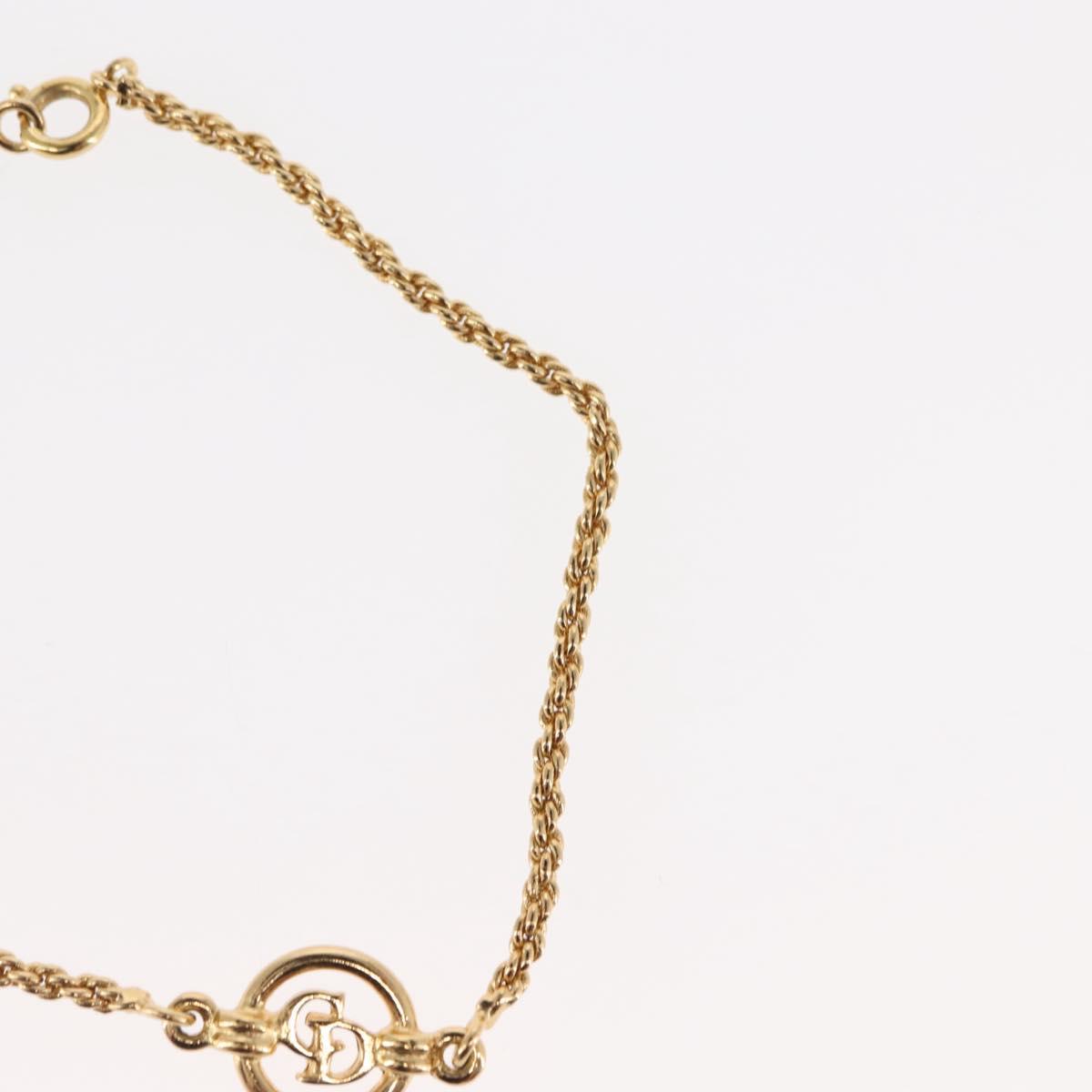 Christian Dior Circle Logo Bracelet metal Gold Tone Auth 146060