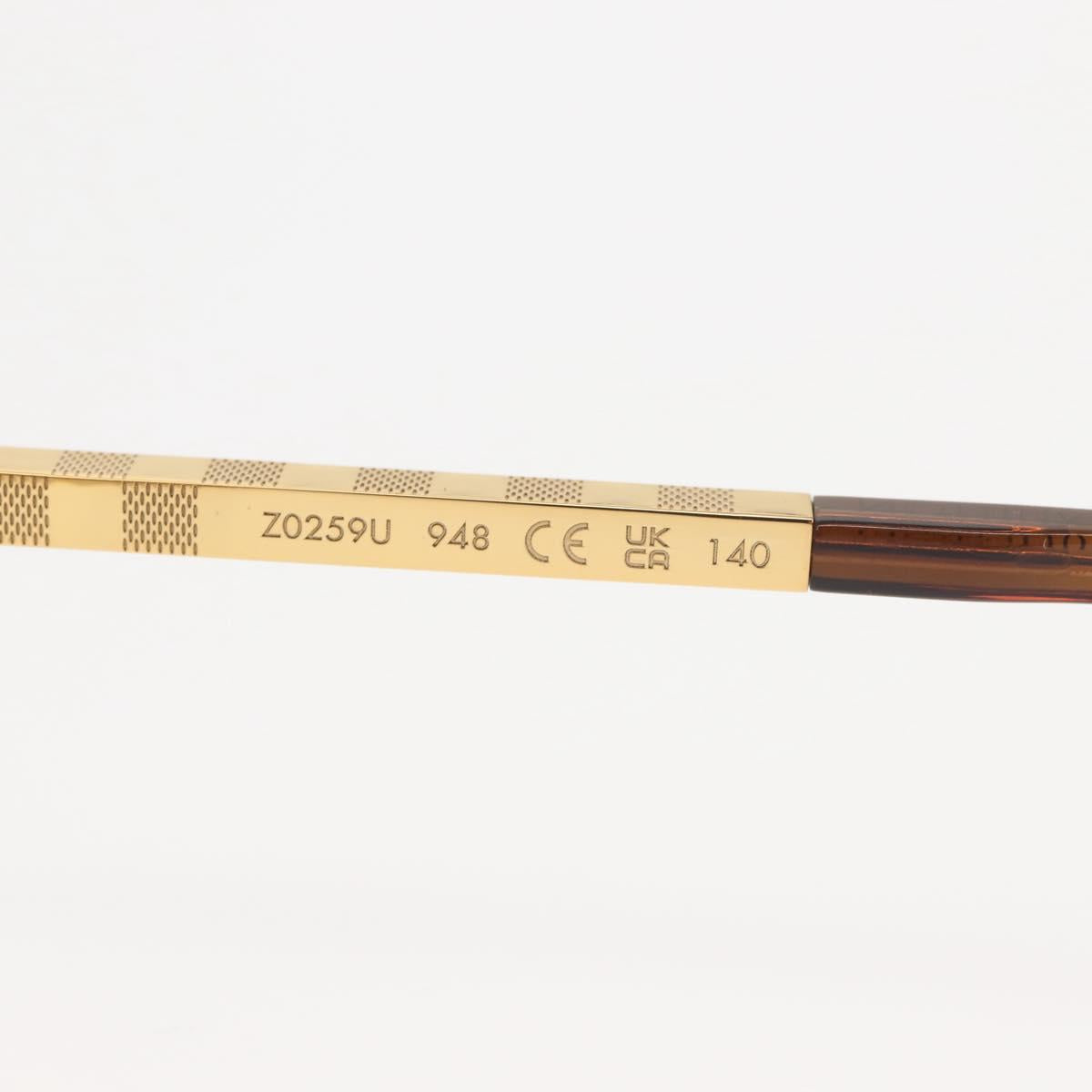 LOUIS VUITTON Damier Sunglasses Attitude metal Gold Tone Z0259U LV Auth 146064