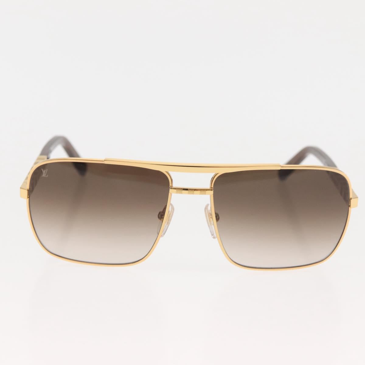 LOUIS VUITTON Damier Sunglasses Attitude metal Gold Tone Z0259U LV Auth 146064