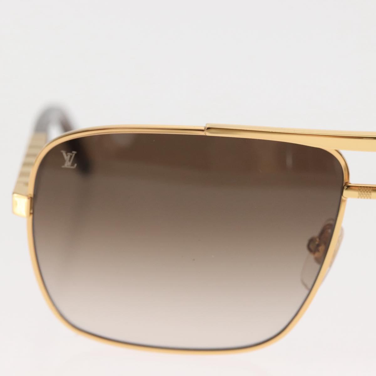 LOUIS VUITTON Damier Sunglasses Attitude metal Gold Tone Z0259U LV Auth 146064