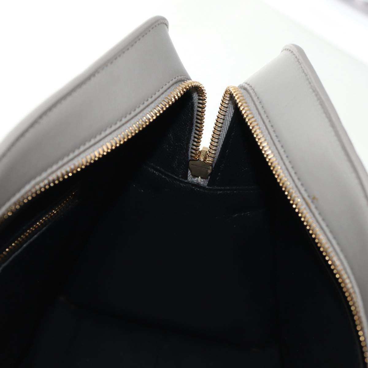 SAINT LAURENT Cabas Hand Bag Leather Gray Gold Auth 146066M