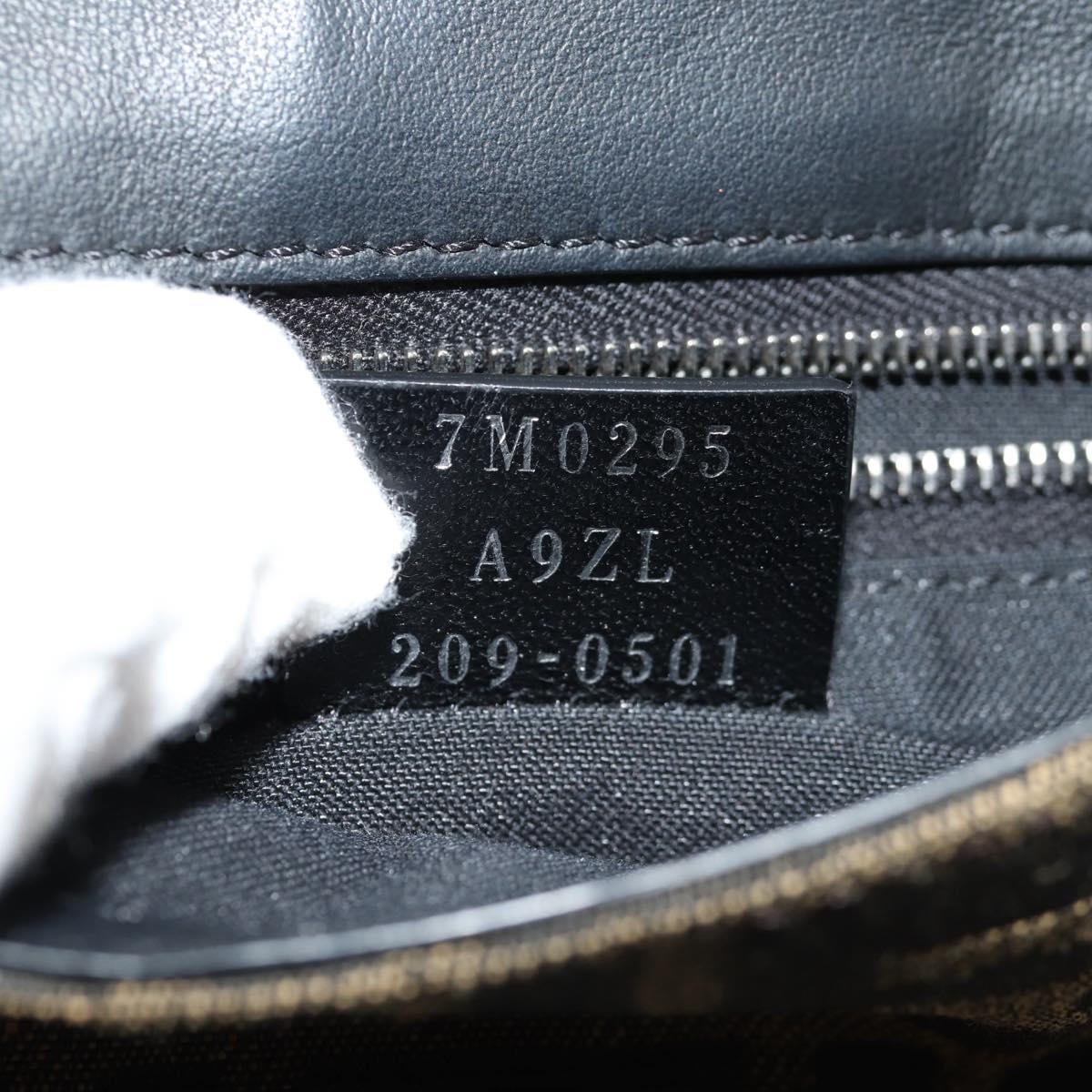 FENDI Zucca Canvas Baguette Shoulder Bag Black Brown Silver Auth 146069M