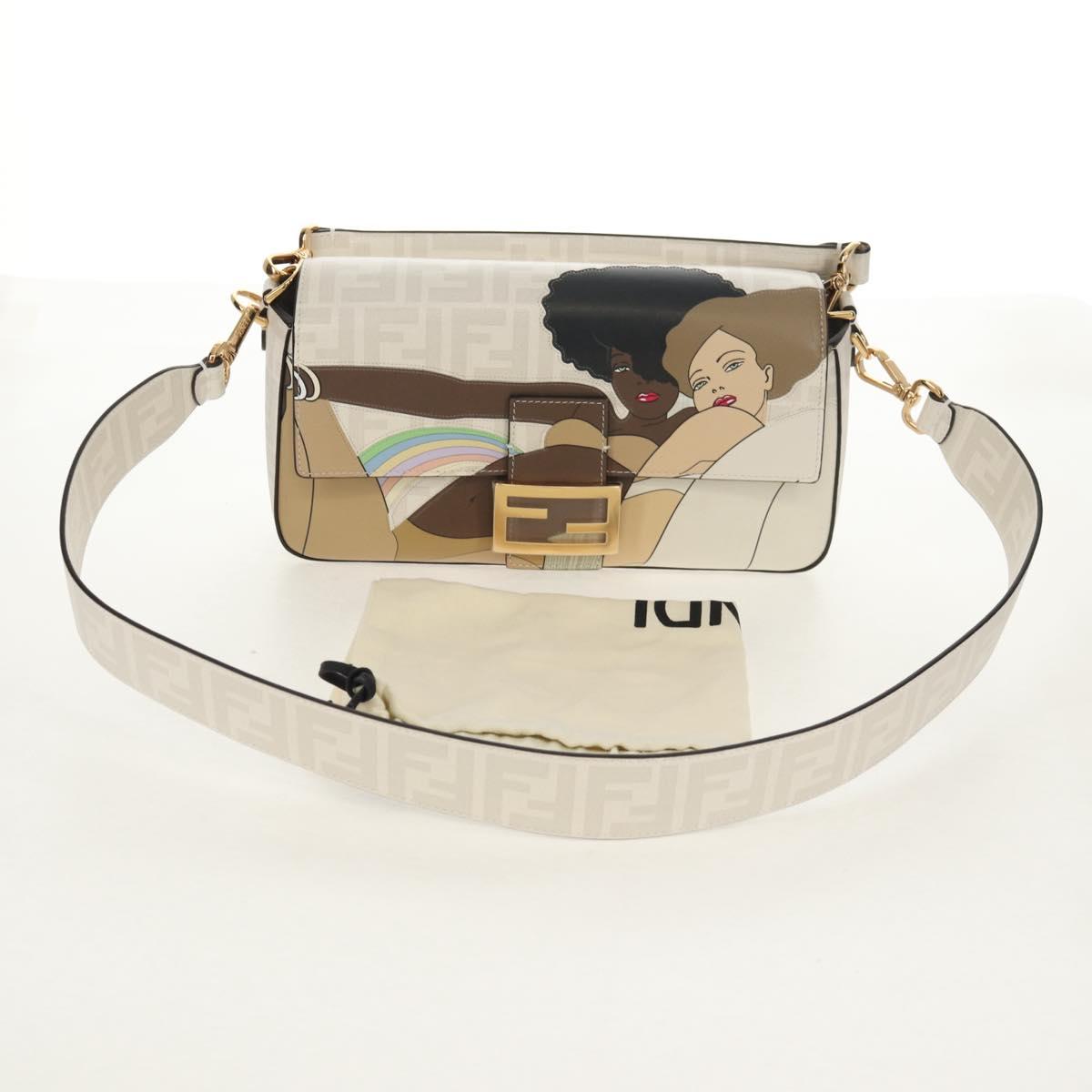 FENDI Zucca Canvas Antonio Lopez Mamma Baguette Bag 2way Ivory Auth 146070SM