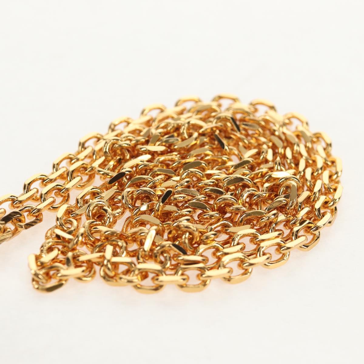 Christian Dior Trotter Canvas Montaigne Chain Bag Navy Gold Auth 146071AM